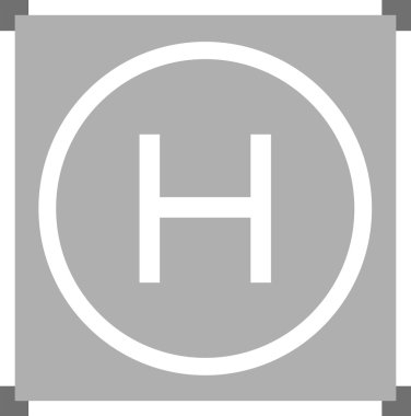 Helipad in gray color clipart