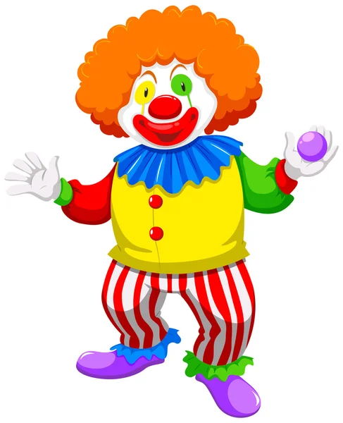 Clown mit Ball — Stockvektor