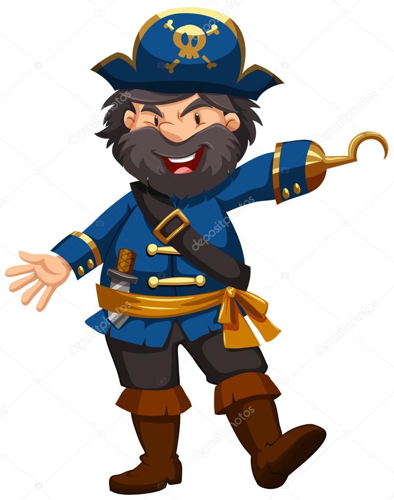 Pirate in blue clothing
