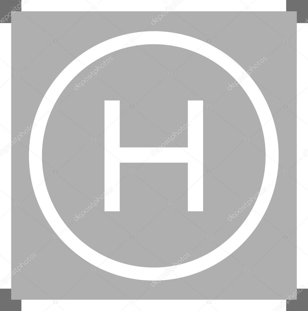 Hubschrauberlandeplatz in grauer Farbe - Vektorgrafik: lizenzfreie