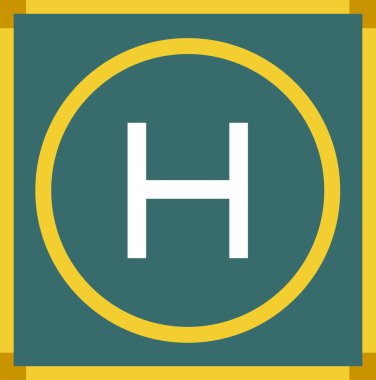 Helikopter pisti sarı çerçeve ile