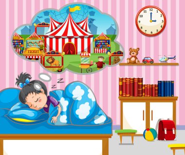 Yatakta iyi rüya kız