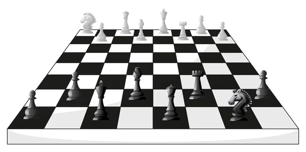 Jeu d'échecs en noir et blanc — Image vectorielle