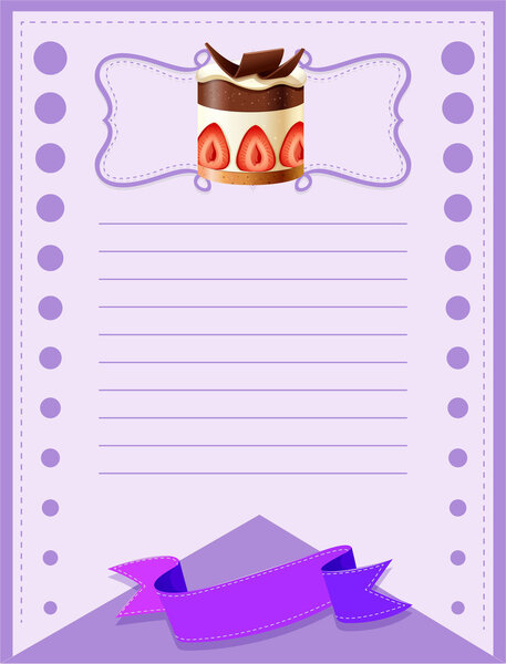 Line paper design with cake