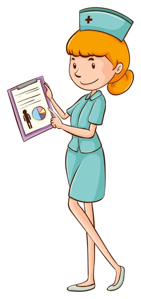 Enfermeira de uniforme verde — Vetor de Stock