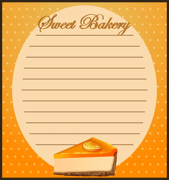 本文设计的橙色芝士蛋糕 — 图库矢量图片