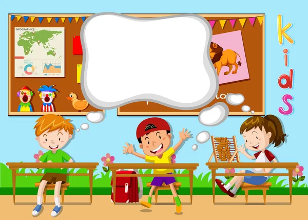 Crianças aprendendo em sala de aula — Vetor de Stock