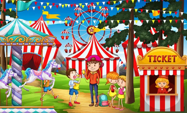 People having fun at the circus Royalty Free Stock Vectors