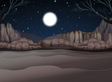 Doğa sahne gece Kanyon'da