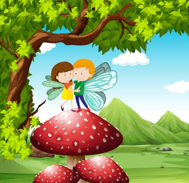 Mantar üzerinde uçan periler