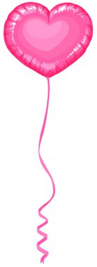 Kalp şekli balon pembe renkli