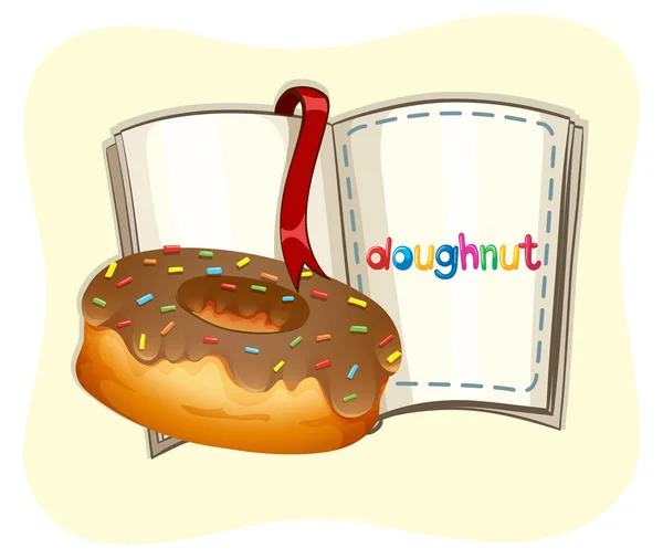 Donut con cobertura de chocolate — Vector de stock