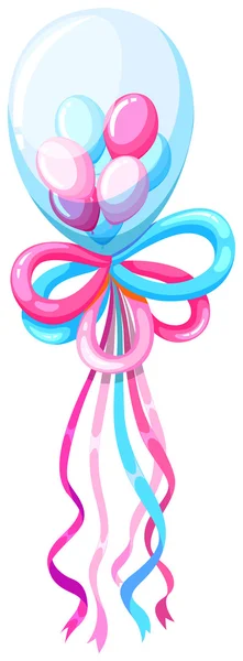 Decoración de globos en azul y rosa — Vector de stock