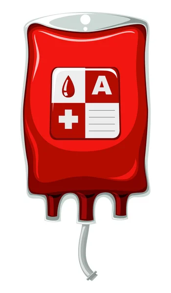 Blood type A in medische tas — Stockvector