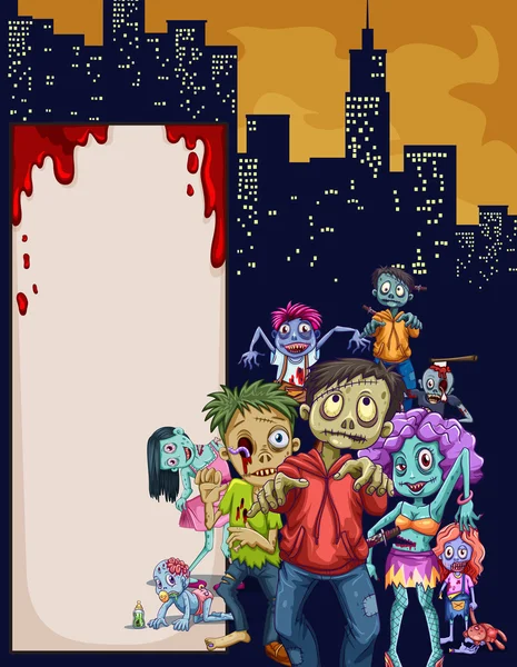 Zombie w mieście — Wektor stockowy