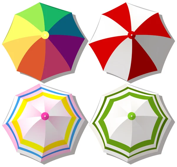 Colorful umbrellas on white — Stock Vector