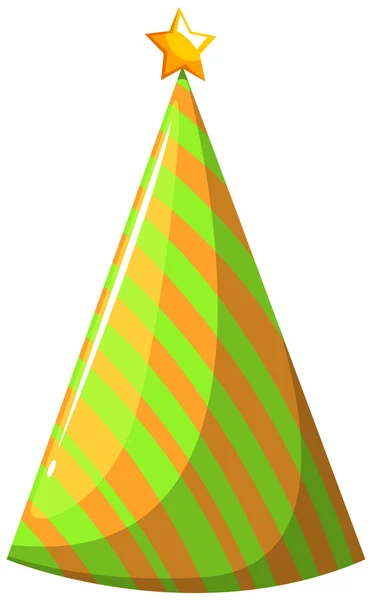 Chapeau de fête à rayures orange et vertes — Image vectorielle
