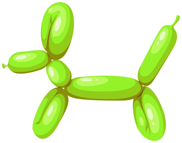 Green balloon with dog shape — Stock Vector