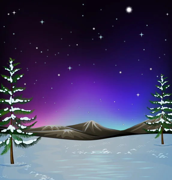 Природа сцени зі снігом на землі — стоковий вектор