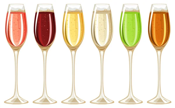 Champagne en grand verre — Image vectorielle