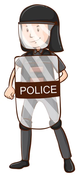 Policeman with helmet and shield — Stock Vector