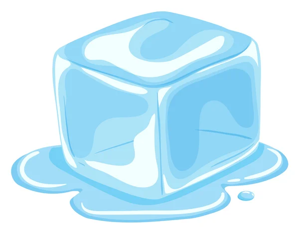 Piece of ice cube melting — Stock Vector