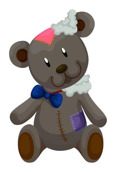 Alter Teddybär mit Flecken — Stockvektor
