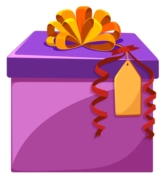 Caja de regalo con cinta naranja — Vector de stock