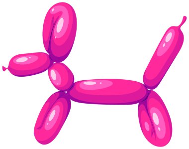 Köpek şekil balon pembe renkli