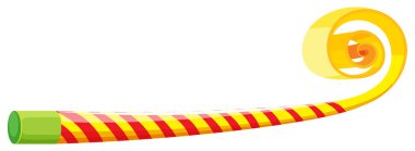 Sarı ve kırmızı çizgili parti boynuz