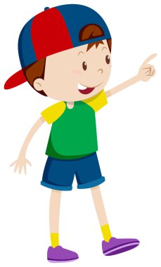 bir şeye işaret eden çocuk