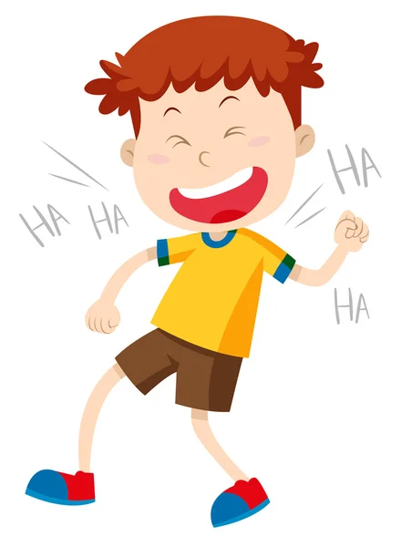 Petit garçon riant seul — Image vectorielle