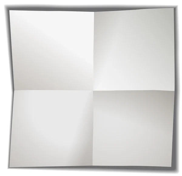 Blanco papier gevouwen in vier — Stockvector