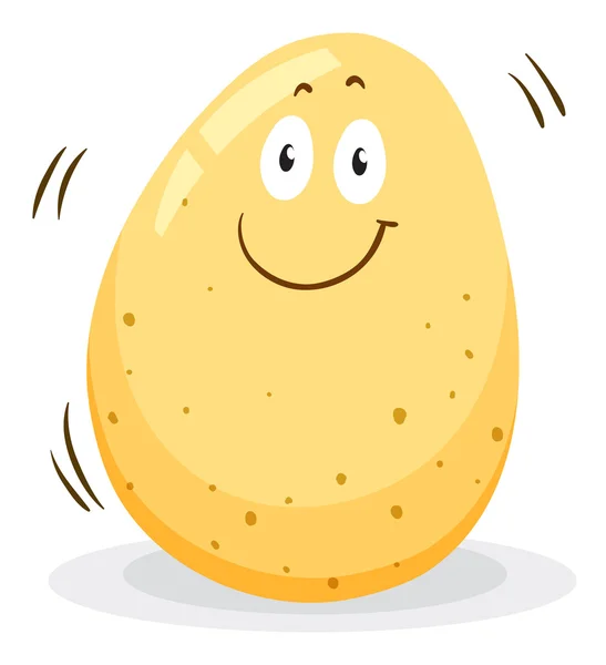 Круглое яйцо со счастливым лицом — стоковый вектор