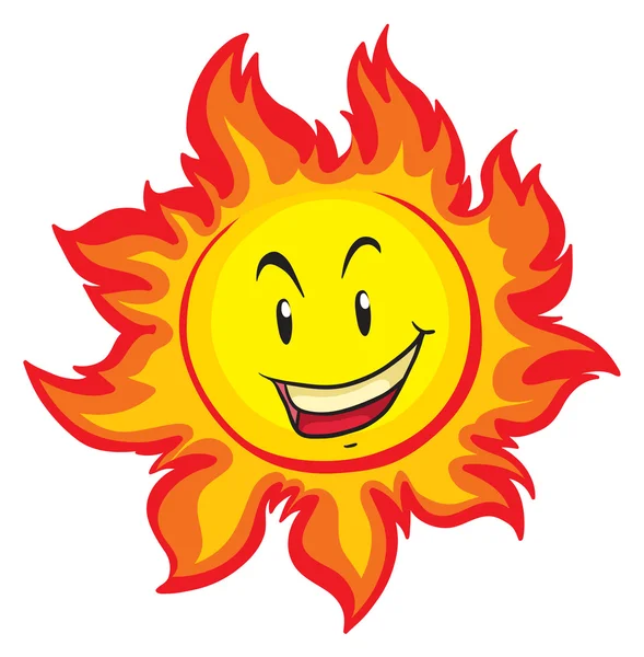 Sol con cara feliz — Vector de stock