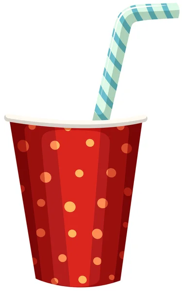 Party cup with straw — Stock Vector