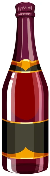 Botella de champán en color rojo — Vector de stock