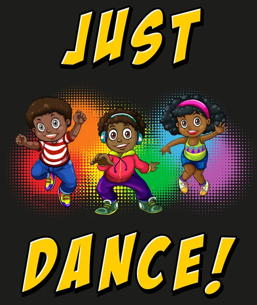 Παιδιά που κάνουν το hiphop χορό — Διανυσματικό Αρχείο