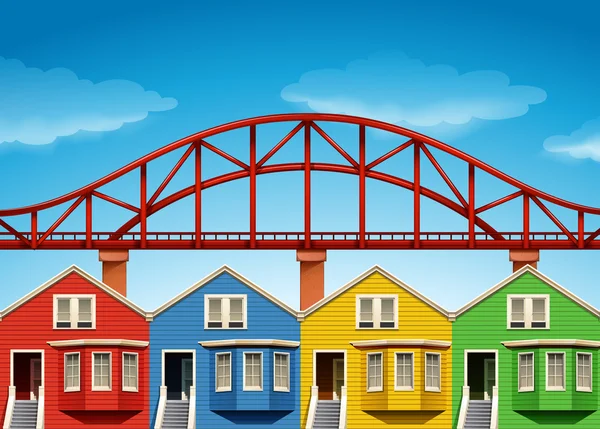Houses and bridge of San Franscisco — Stock Vector