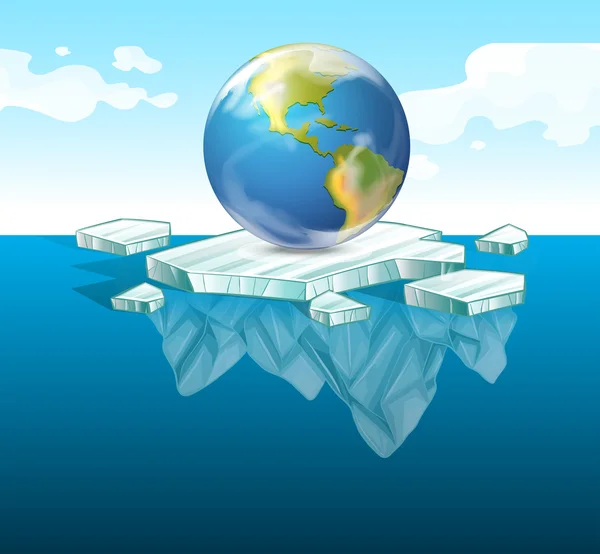 Earth on the iceberg — Stock Vector