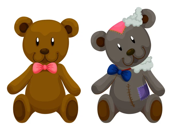 New and old teddy bears — Stock Vector