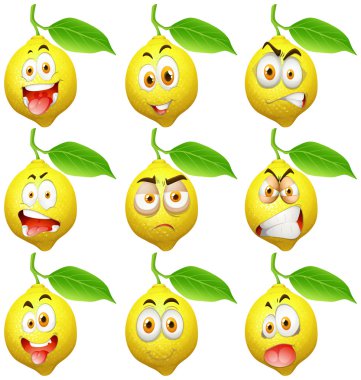 Yüz ifadeleri ile taze limon