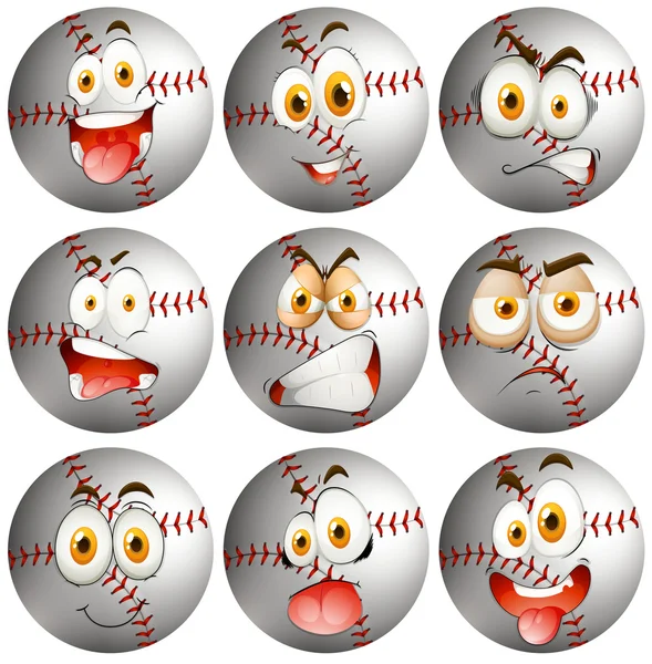 Baseball with facial expression