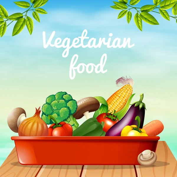 Плакат с вегетарианской кухней — стоковый вектор