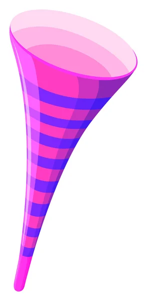 Party horn in pink and blue striped — Stock Vector