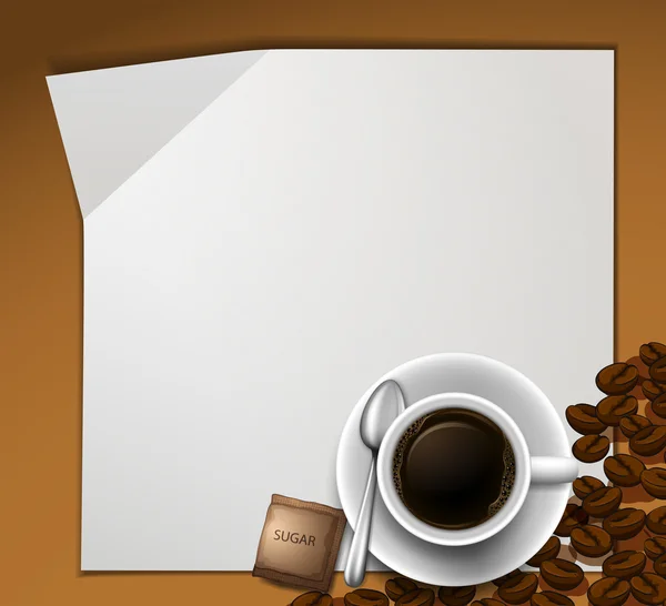 Projekt papieru z filiżanką kawy — Wektor stockowy