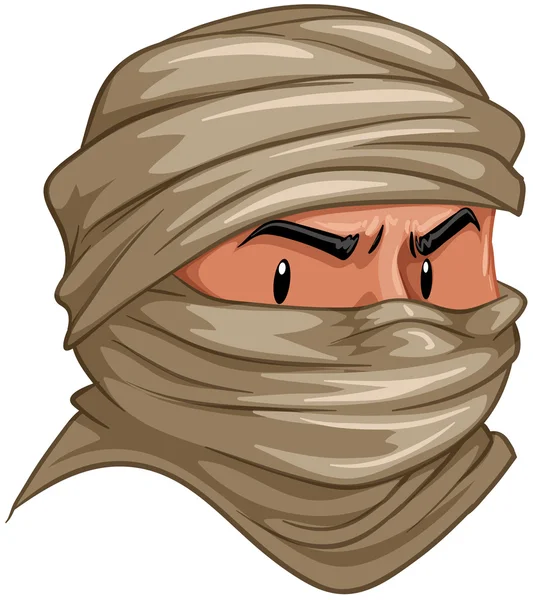 Terrorist covered his face with cloth — Stock Vector