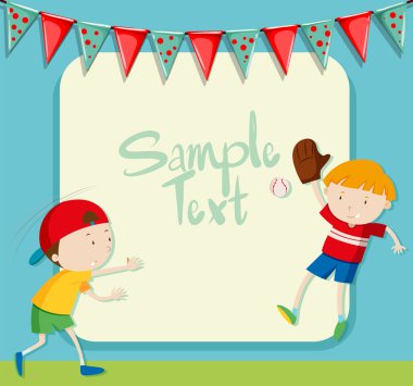 Beyzbol oynayan çocuklar ile sınır tasarlamak