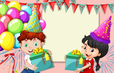 Çocuk ve hediyeler ile sınır tasarlamak