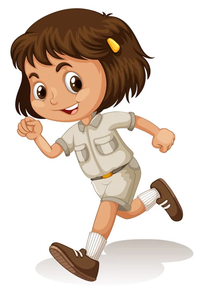 Little girl in scout uniform — Stock Vector